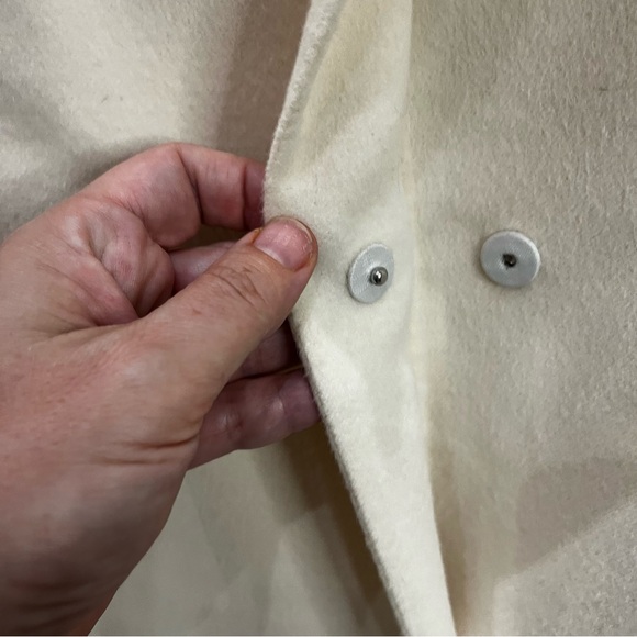 Prada Wool Collarless Coat Off White Size 42 - Picture 7 of 16